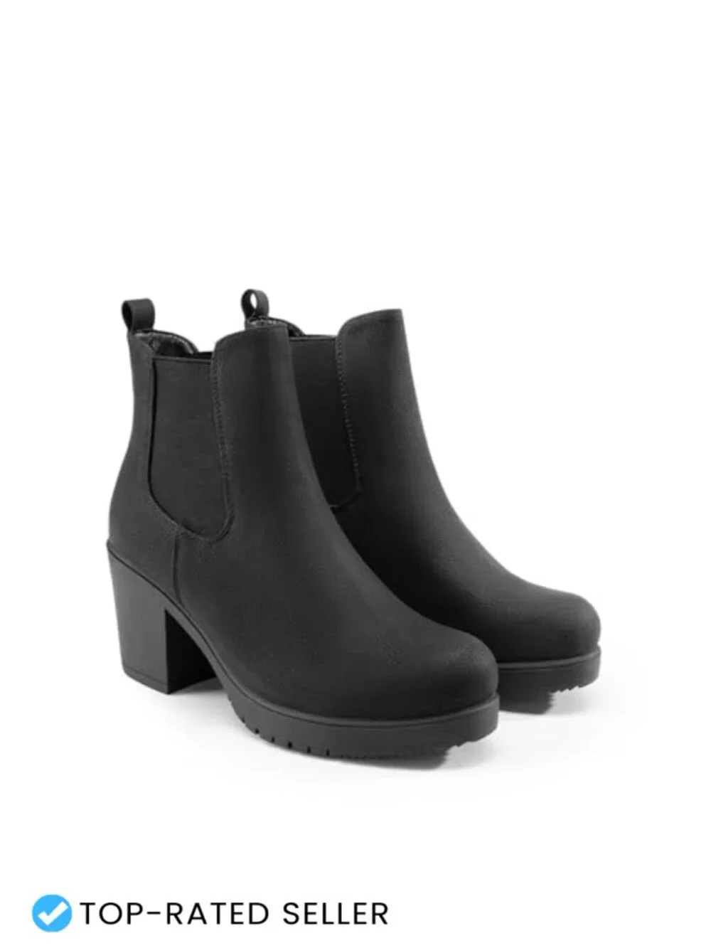 Women's Chelsea Ankle Boots Block Heel Faux Suede Fall Booties Pull-On